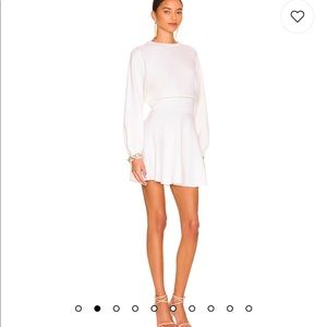 Alice + Olivia Murray Fit Flare Dress in Soft White